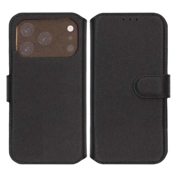 Rvelon iPhone 17 Pro Max Cover Ægte Læder Sort