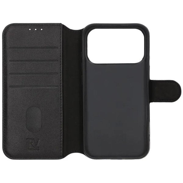 Rvelon iPhone 17 Pro Etui Ægte Læder Sort