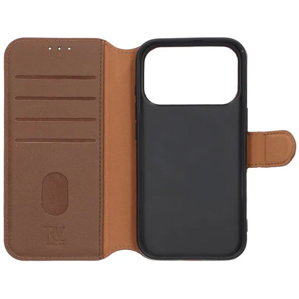 Rvelon iPhone 17 Pro Etui Ægte Læder Brun