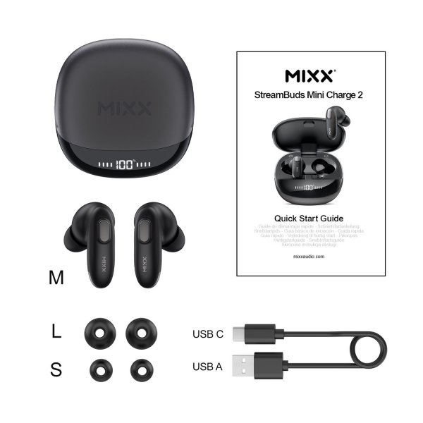 Mixx Trådløse Hovedtelefoner StreamBuds Mini Charge 2 Sort