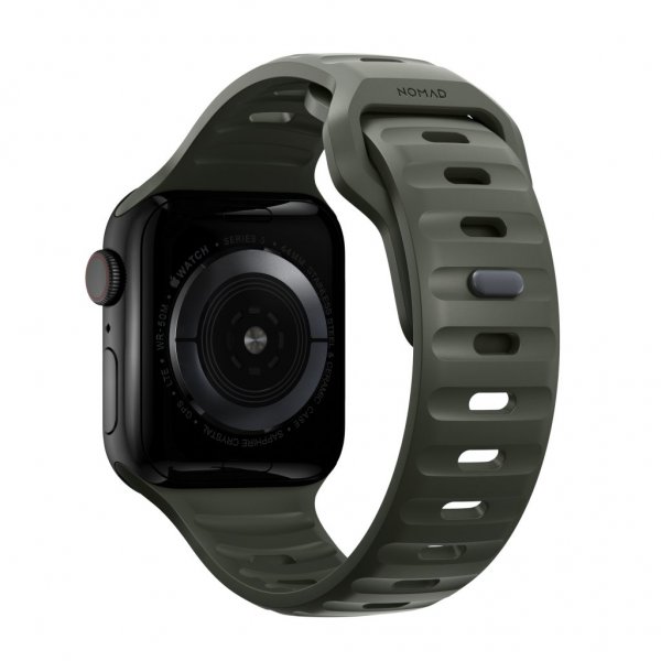 Nomad Apple Watch 44/45/46mm/Apple Watch Ultra Sportsrem Askegrøn