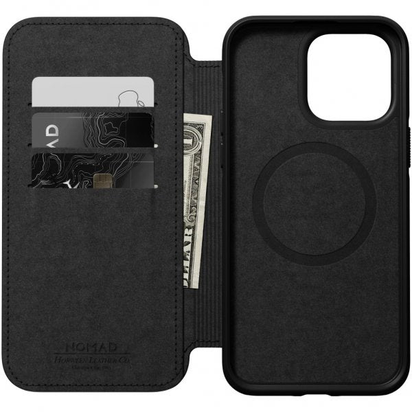 Nomad iPhone 14 Pro Max Cover Modern Læder Folio Horween Sort