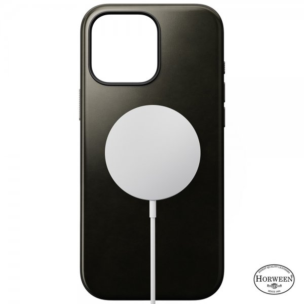 Nomad iPhone 16 Pro Max Cover Modern Leather Case Horween Green Chrome
