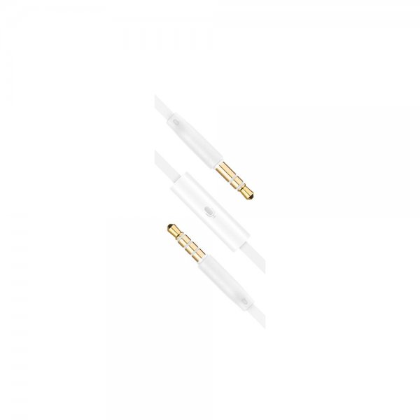Fast Kabel AUX 3.5mm med Mikrofon 1m Hvid