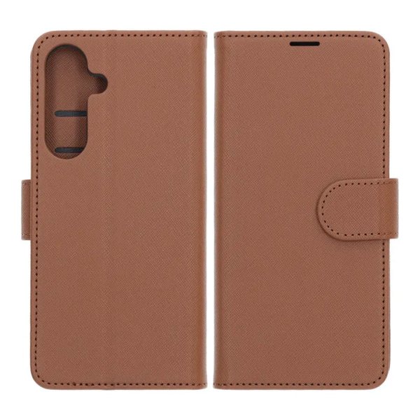 Samsung Galaxy S25 FE Etui med Kortlomme og Standfunktion Brun