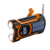 Just in Case 5000 mAh Powerbank/Nødradio med solcelle og håndsving Sort/Orange