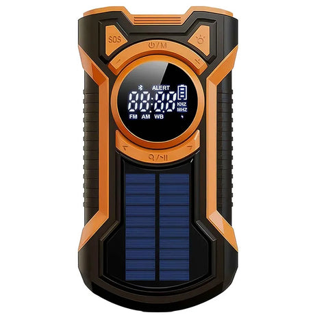 Just in Case 5000 mAh Powerbank/Nødradio med solcelle og håndsving Sort/Orange
