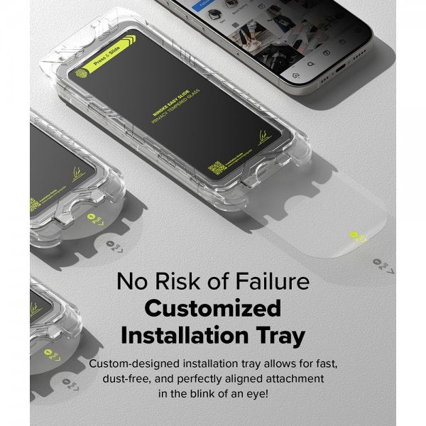 Ringke iPhone 16 Pro Skærmbeskyttelse Easy Slide Privacy 2-pak