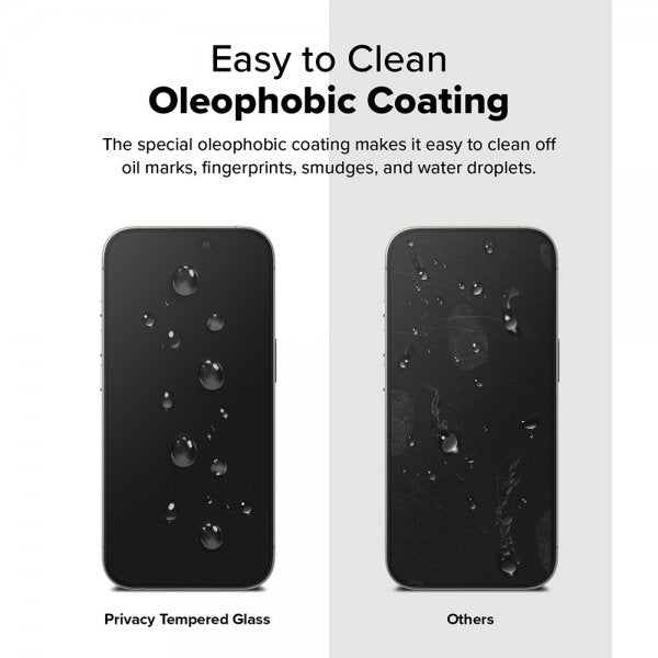 Ringke iPhone 16 Pro Skærmbeskyttelse Easy Slide Privacy 2-pak
