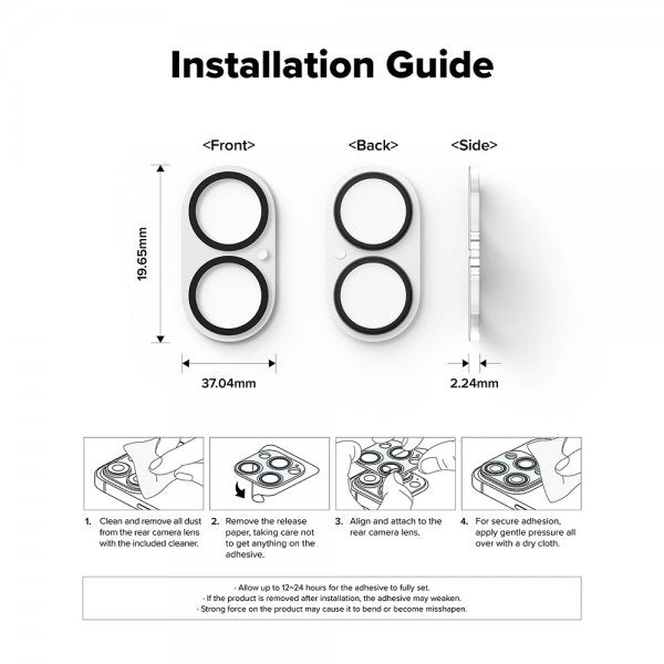 Ringke iPhone 16/iPhone 16 Plus Kamera Beskyttelse Camera Protector Glass 2-pak