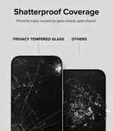 Ringke iPhone 15 Pro Max Skærmbeskytter Privacy Hærdet Glas Installationsramme