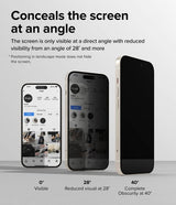 Ringke iPhone 15 Plus Skærmbeskytter Privacy Hærdet Glas Installationsjig