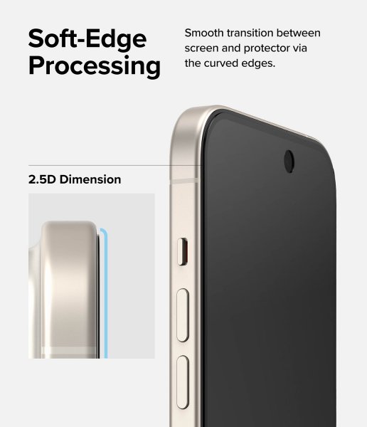 Ringke iPhone 15 Plus Skærmbeskytter Privacy Hærdet Glas Installationsjig