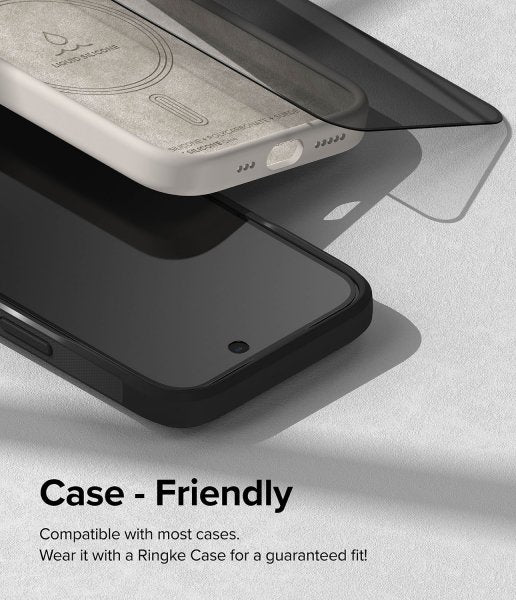 Ringke iPhone 15 Plus Skærmbeskytter Privacy Hærdet Glas Installationsjig