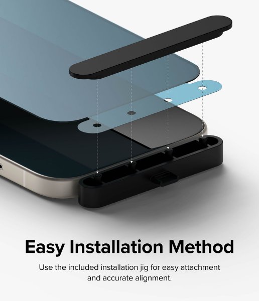 Ringke iPhone 15 Plus Skærmbeskytter Privacy Hærdet Glas Installationsjig