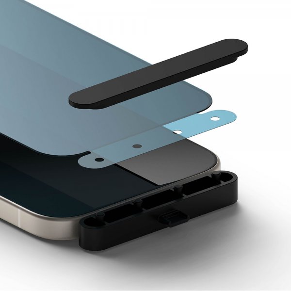 Ringke iPhone 15 Skærmbeskytter Privacy Tempered Glass Installation Jig