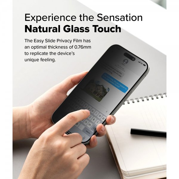 Ringke iPhone 16 Pro Max Skærmbeskyttelse Easy Slide Privacy 2-pak