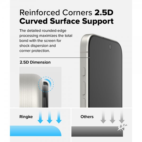 Ringke iPhone 16 Pro Max Skærmbeskyttelse Easy Slide Privacy 2-pak