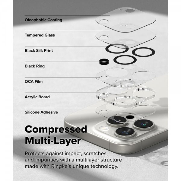 Ringke iPhone 16 Pro/16 Pro Max Kamera Beskyttelsesglas 2-pak