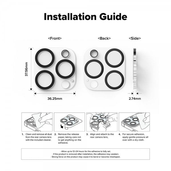 Ringke iPhone 16 Pro/16 Pro Max Kamera Beskyttelsesglas 2-pak