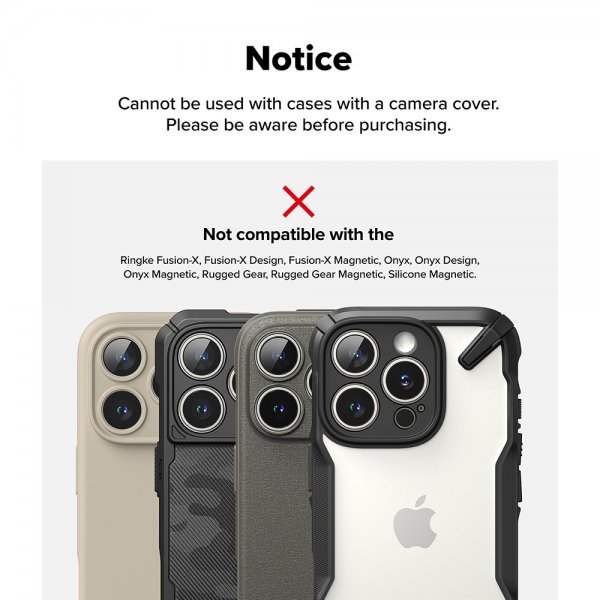 Ringke iPhone 16 Pro/16 Pro Max Kamera Beskyttelsesglas 2-pak