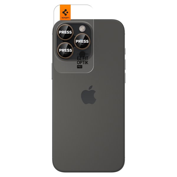 Spigen iPhone 16 Pro/Pro Max/17 Pro/Pro Max Kamerabeskyttelse GLAS.tR EZ Fit Optik Pro 2-pak Desert Titanium