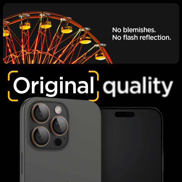 Spigen iPhone 16 Pro/Pro Max/17 Pro/Pro Max Kamerabeskyttelse GLAS.tR EZ Fit Optik Pro 2-pak Desert Titanium