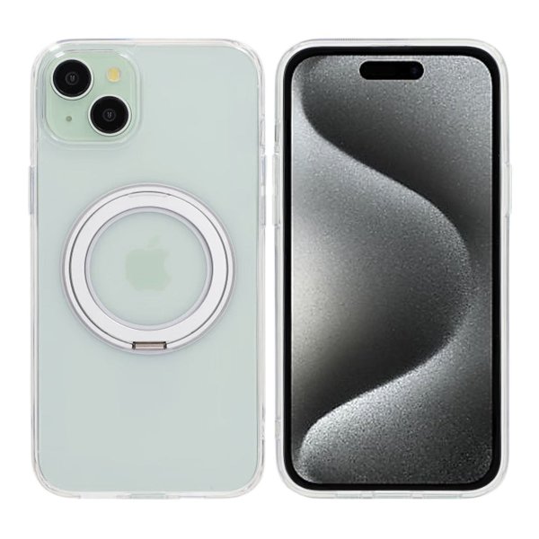 iPhone 15 Plus Cover Roterbart MagSafe Stativ Transparent