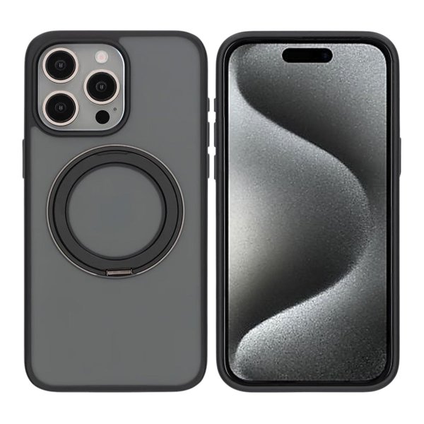 iPhone 15 Pro Max Cover Roterbart MagSafe Stativ Sort