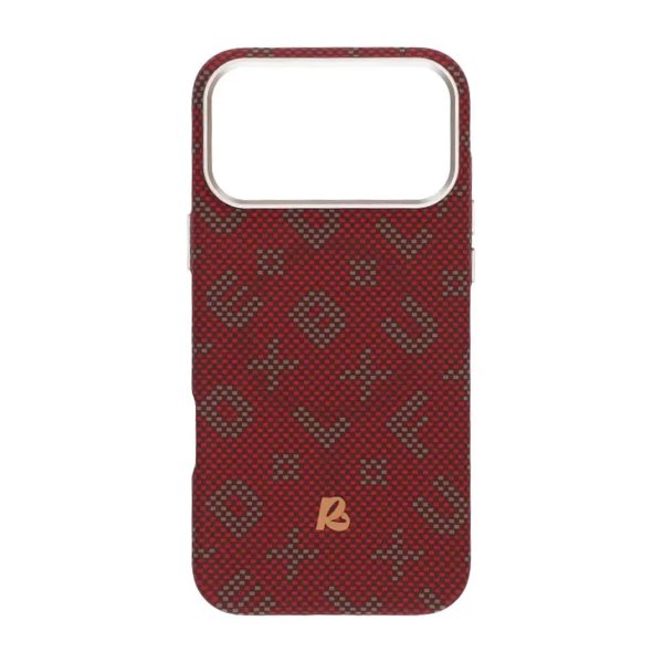 iPhone 17 Pro Cover Aramidfiber MagSafe Tekst Rød