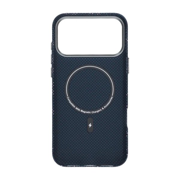 iPhone 17 Pro Cover Aramidfiber MagSafe Tekst Blå