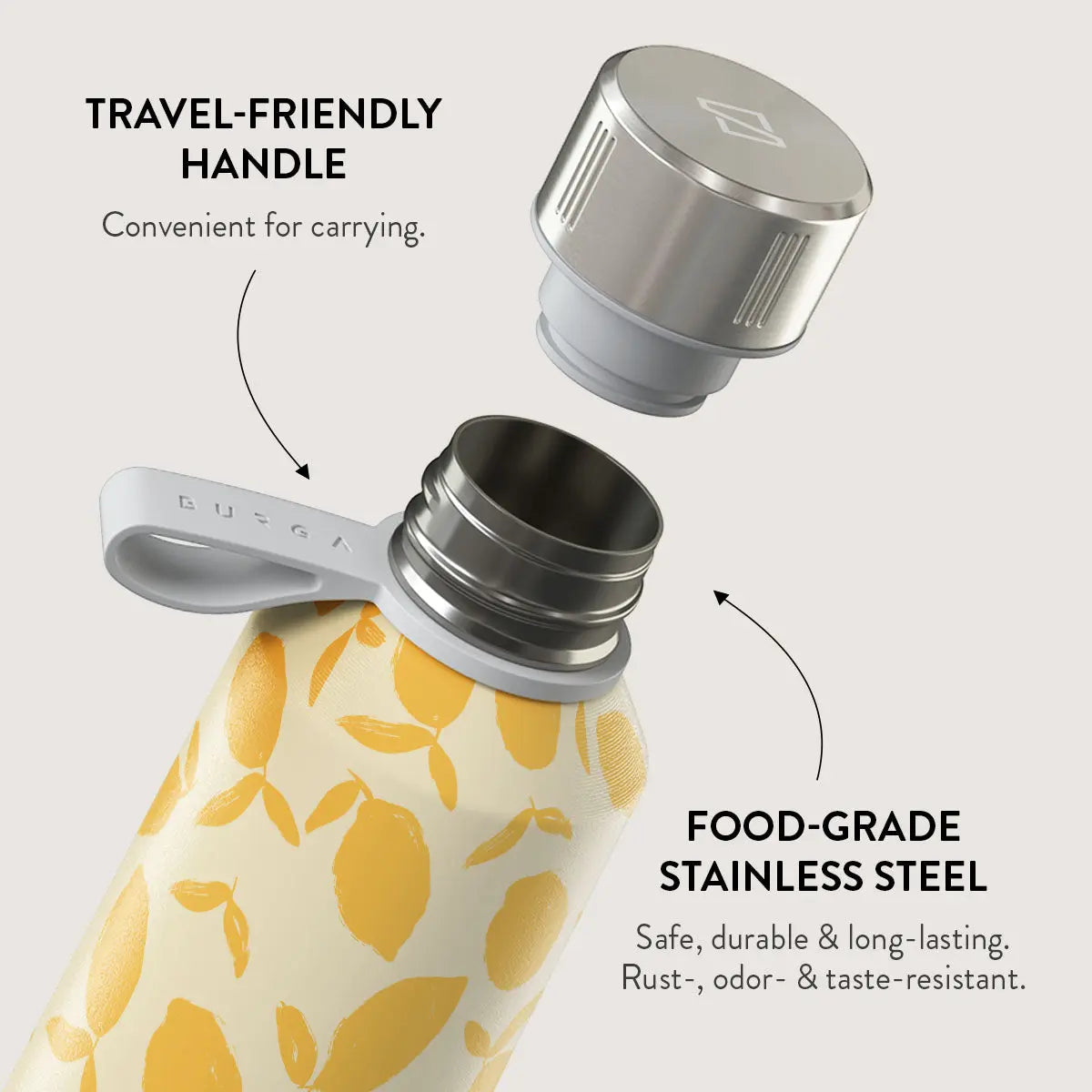 Burga Flaske Termos 800 ml Lemon Tart