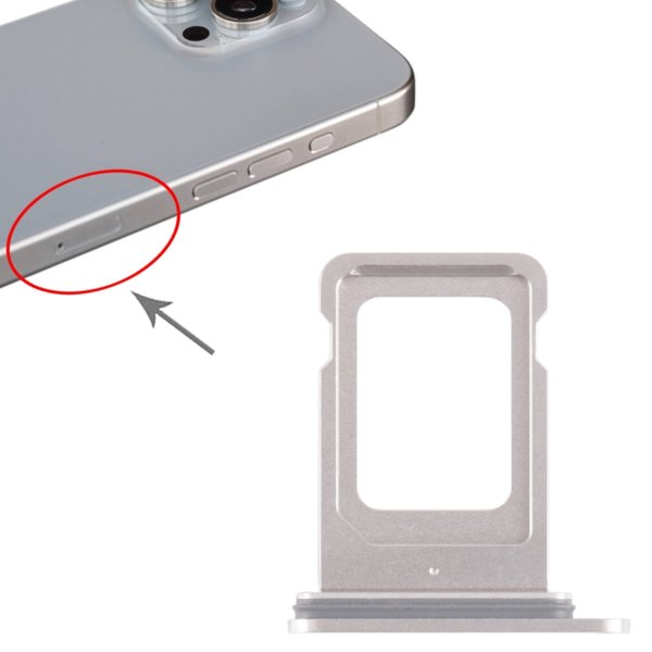 iPhone 15 Pro og 15 Pro Max SIM-kortholder - Hvid