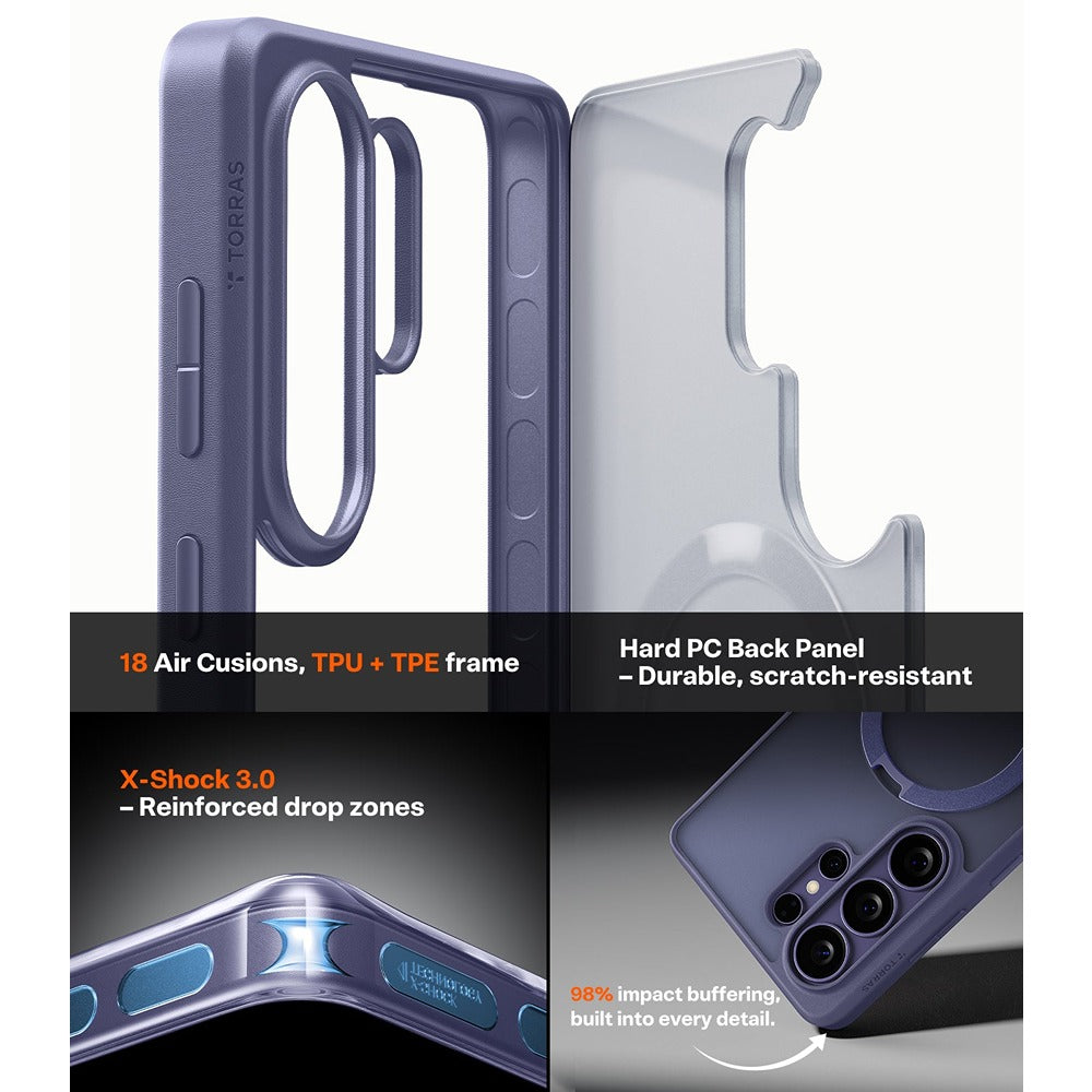Torras Samsung Galaxy S26 Ultra Cover Ostand Q3 Spin Violet Surge