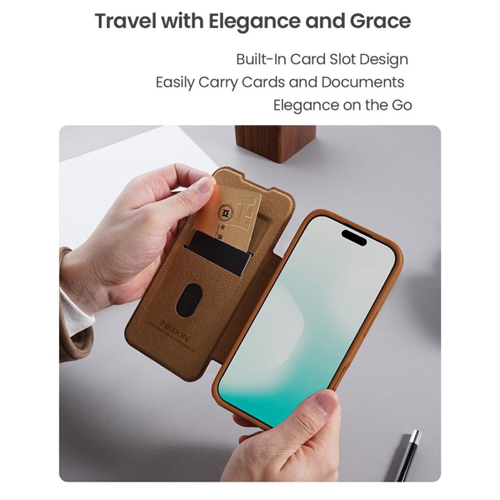 Nillkin iPhone 17 Pro/iPhone 18 Pro Etui Qin Pro Sort