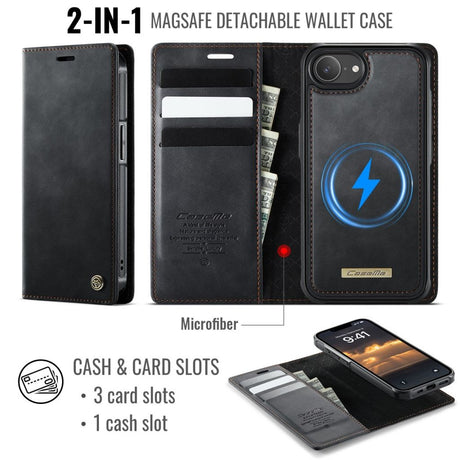 CaseMe iPhone 16e/iPhone 17e Etui C49 Series Sort