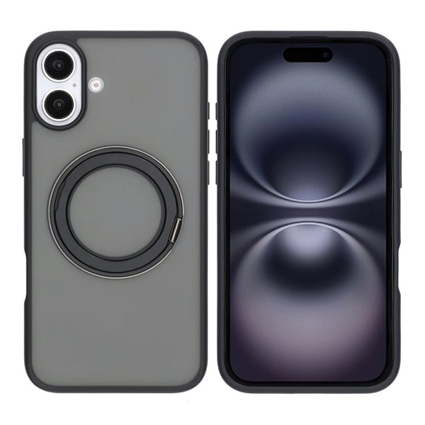 iPhone 16 Plus Cover Roterbart MagSafe Stativ Sort