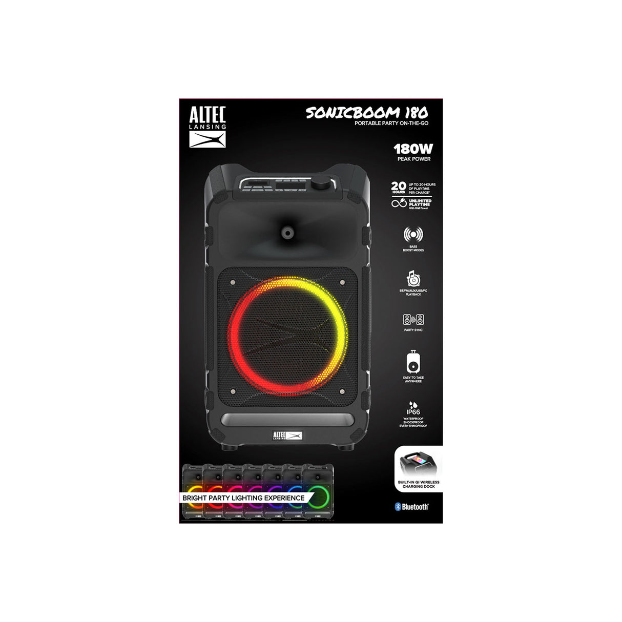 Altec Lansing Højtalere IMT9100 SonicBoom150 Partyspeaker Sort
