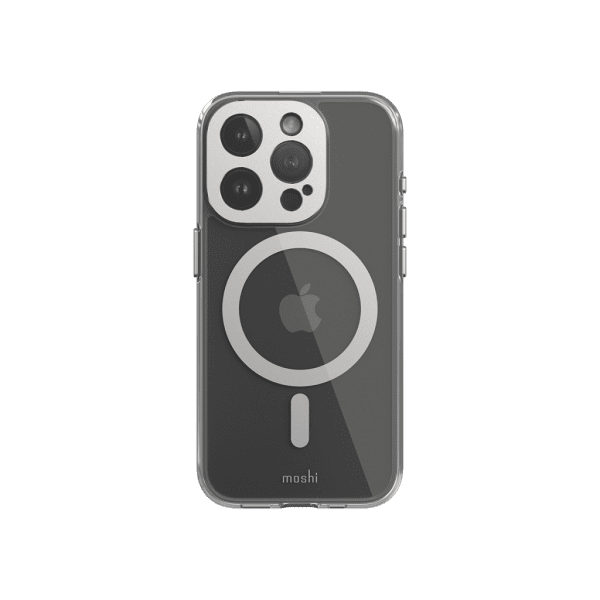 Moshi iPhone 15 Pro Cover iGlaze MagSafe Luna Silver