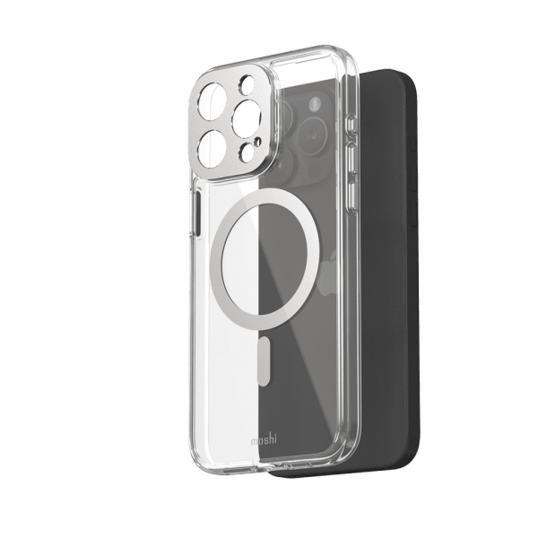 Moshi iPhone 15 Pro Max Cover iGlaze MagSafe Luna Silver