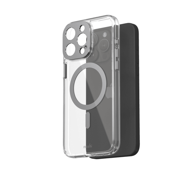 Moshi iPhone 15 Pro Max Cover iGlaze MagSafe Meteorite Grey