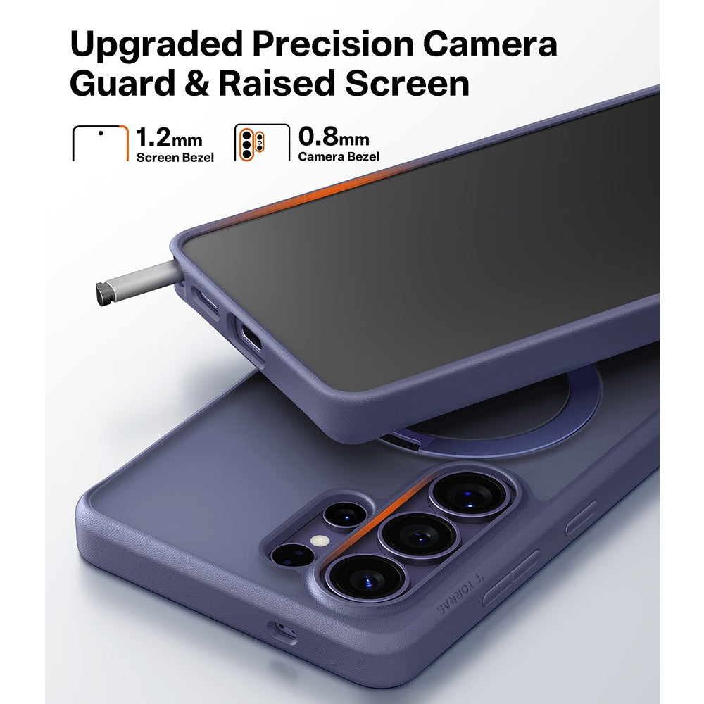 Torras Samsung Galaxy S26 Ultra Cover Ostand Q3 Spin Violet Surge