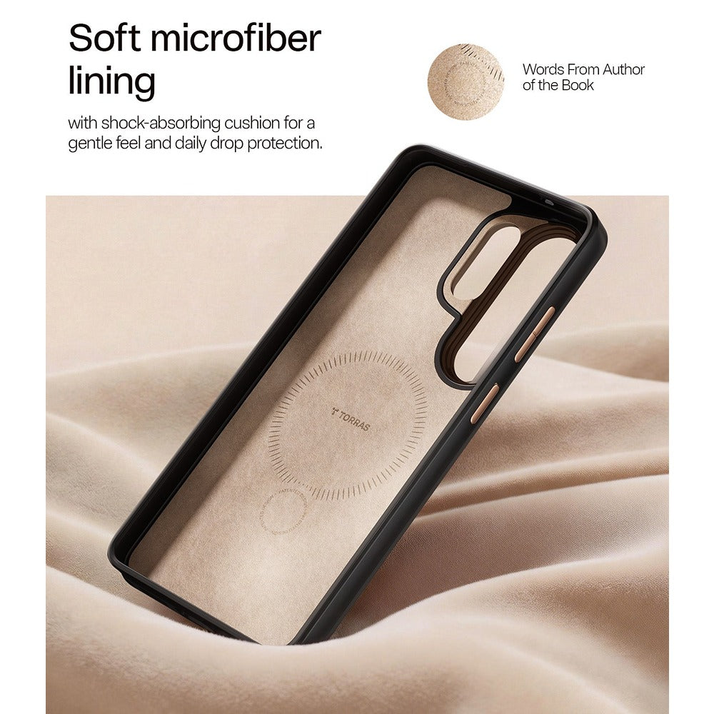 Torras Samsung Galaxy S26 Ultra Cover Ostand Q3 Vegskin Obsidian Black