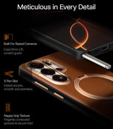 Torras Samsung Galaxy S26 Ultra Cover Ostand Q3 Vegskin Amber Brown