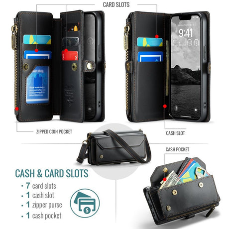 CaseMe iPhone 16e/iPhone 17e Etui C36 Series Sort