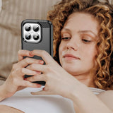 Xiaomi 17 Cover Børstet Kulfiber-tekstur Sort