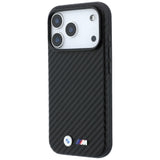 BMW iPhone 18 Pro Cover M Carbon Metal Logo Sort
