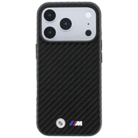 BMW iPhone 18 Pro Cover M Carbon Metal Logo Sort