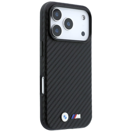 BMW iPhone 18 Pro Cover M Carbon Metal Logo Sort