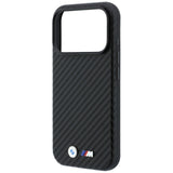 BMW iPhone 18 Pro Cover M Carbon Metal Logo Sort